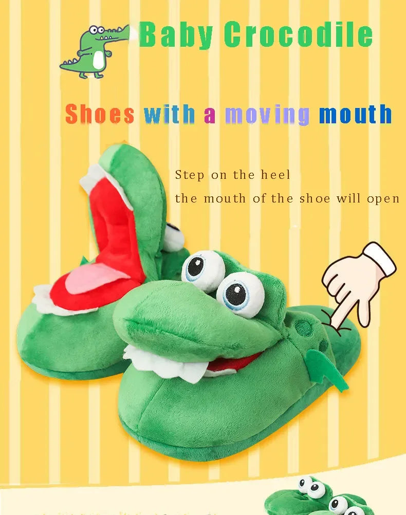 Cartoon Crocodile Cotton Slippers