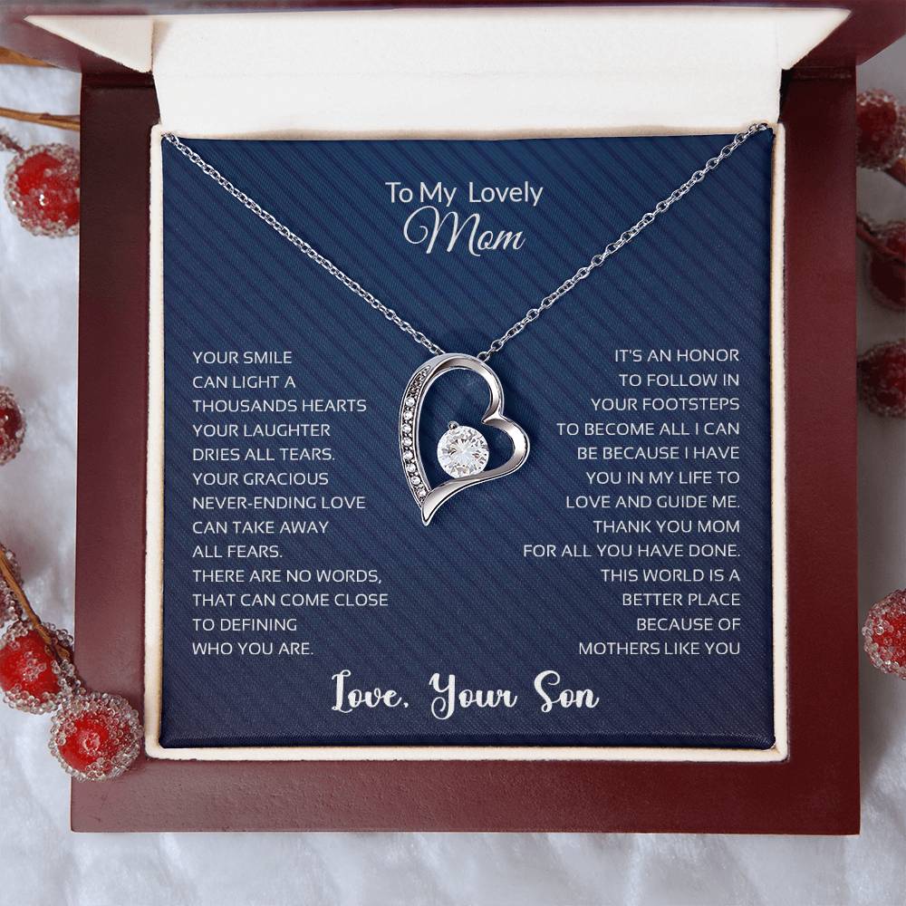 To My Lovely Mom | Thank You - Forever Love Necklace