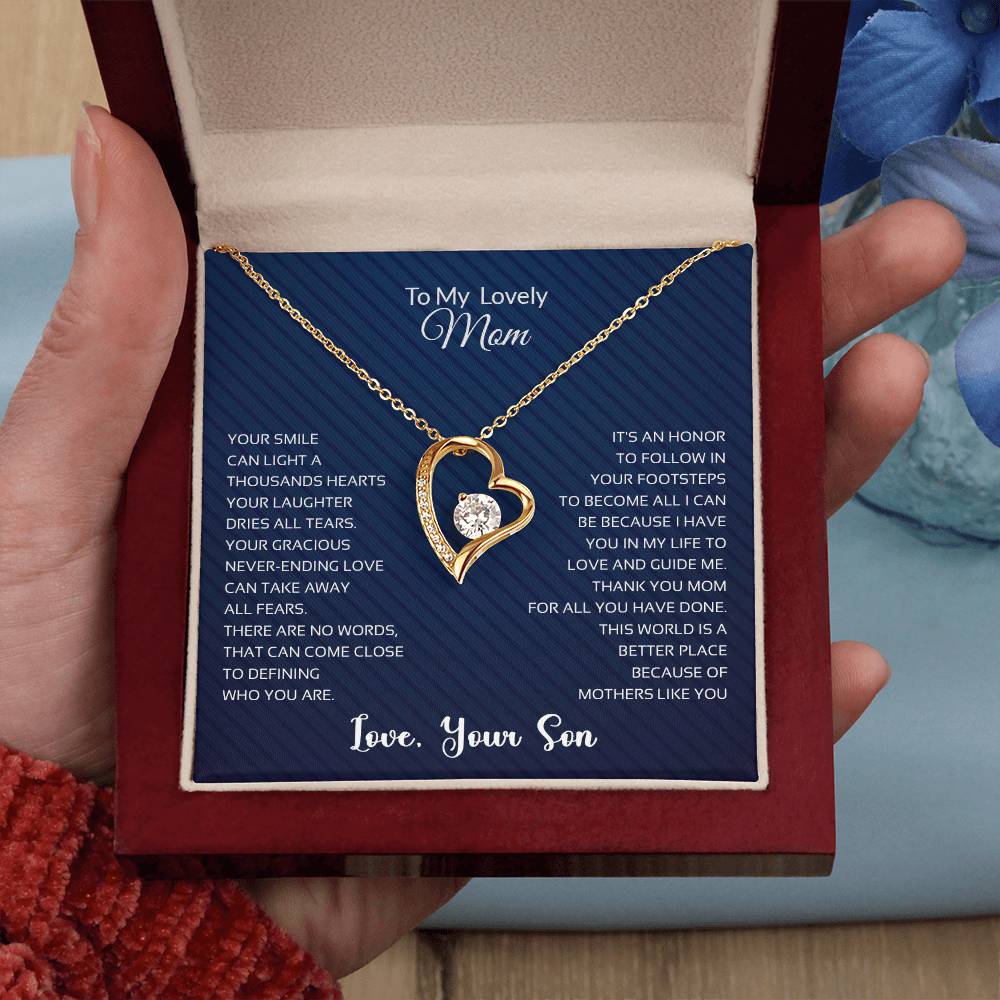 To My Lovely Mom | Thank You - Forever Love Necklace