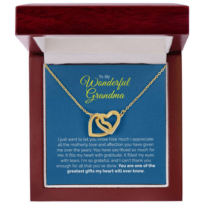 To My Wonderful Grandma | Interlocking Hearts necklace