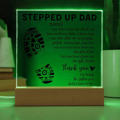 Stepped Up Dad Square Acrylic Placque