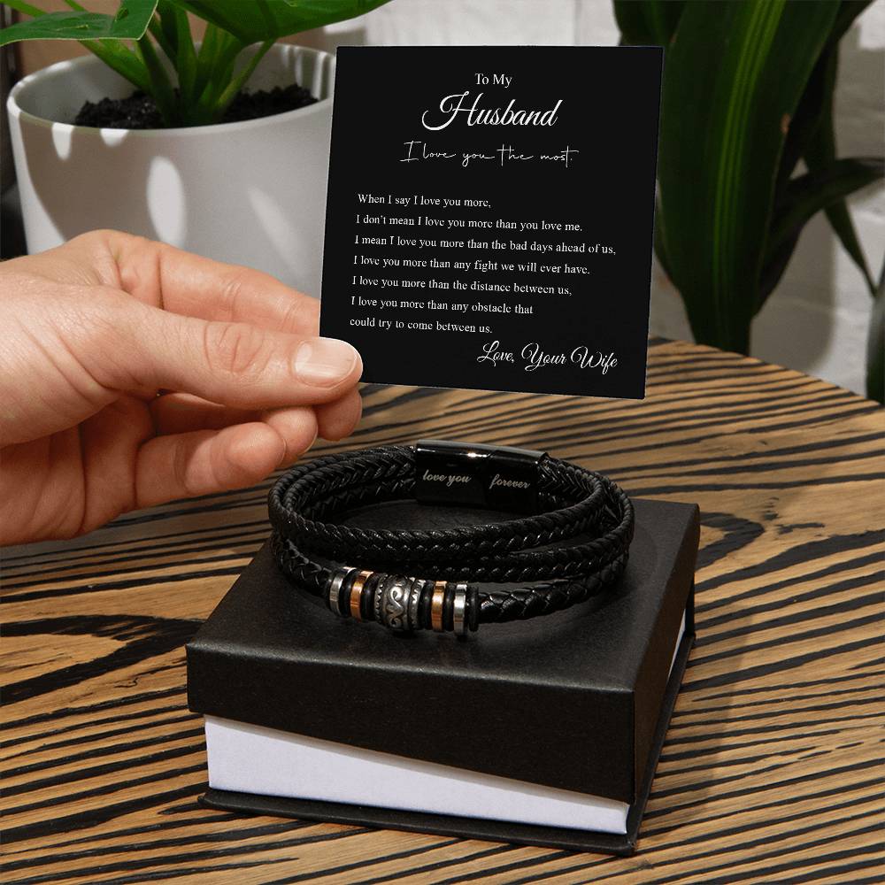 To My Husband, Love, Your Wife | Men's "Love You Forever" Bracelet