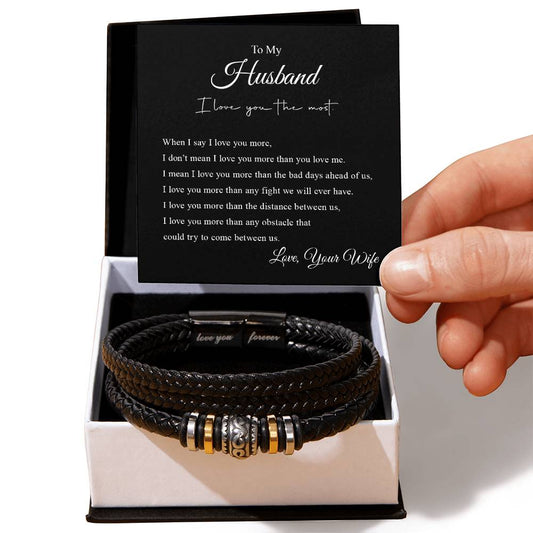 To My Husband, Love, Your Wife | Men's "Love You Forever" Bracelet