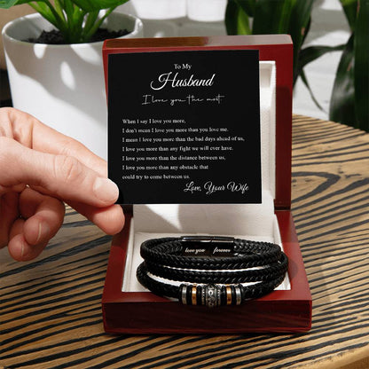 To My Husband, Love, Your Wife | Men's "Love You Forever" Bracelet