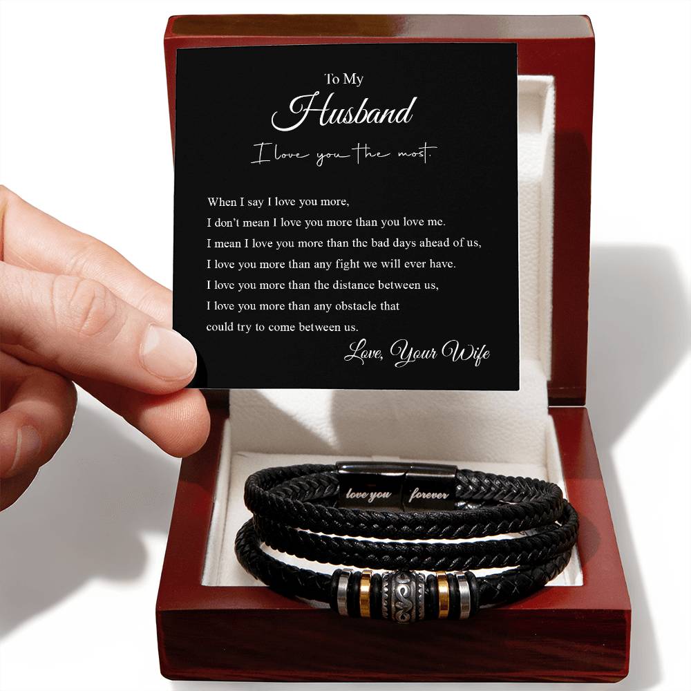 To My Husband, Love, Your Wife | Men's "Love You Forever" Bracelet