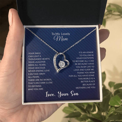 To My Lovely Mom | Thank You - Forever Love Necklace