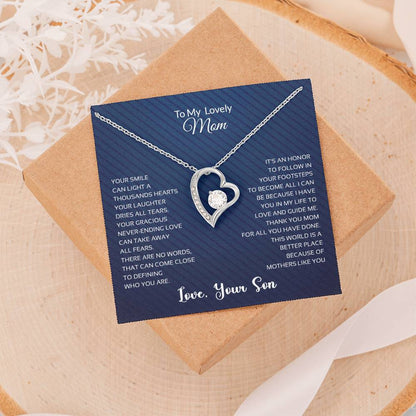 To My Lovely Mom | Thank You - Forever Love Necklace