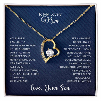 To My Lovely Mom | Thank You - Forever Love Necklace